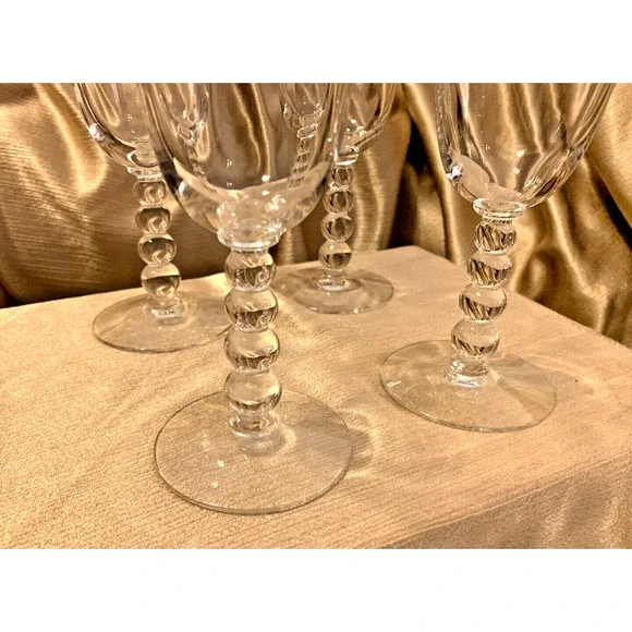 Imperial Crystal Candlewick #3400 7.5” Goblet Ball Stem Glasses 9 oz 4pc 1958 - Picture 5 of 8
